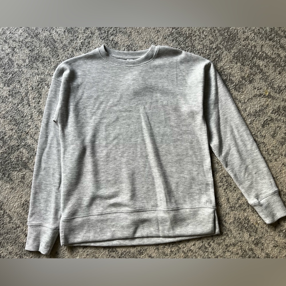 Jockey Light Gray waffle textured Crewneck